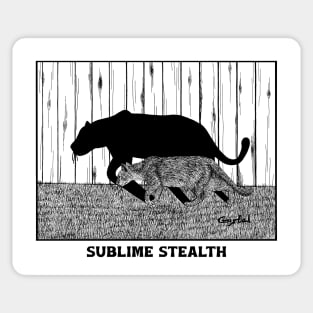 Sublime Stealth of a House Panther - clever cat drawing Sticker